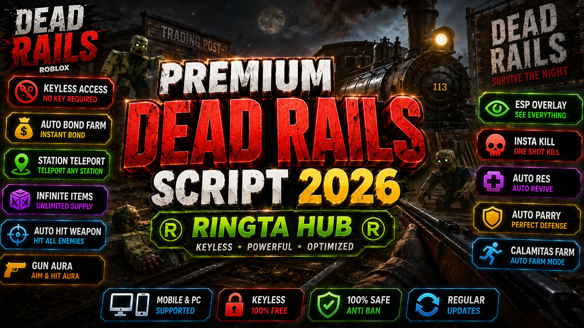 Top Dead Rails Script 2026, Auto Bond, Inf Items, Keyless