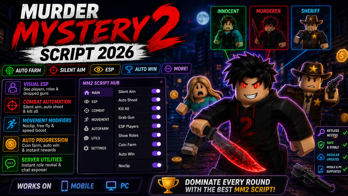 Top Murder Mystery 2 Script 2026, Auto Farm, Silent Aim