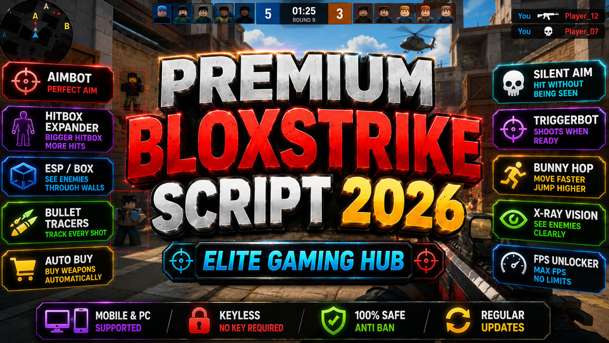 Premium BloxStrike Script 2026, Aimbot, Hitbox Expander
