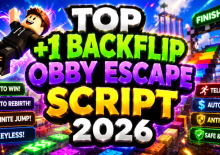 Top +1 Backflip Obby Escape Script 2026, Auto Win, Keyless