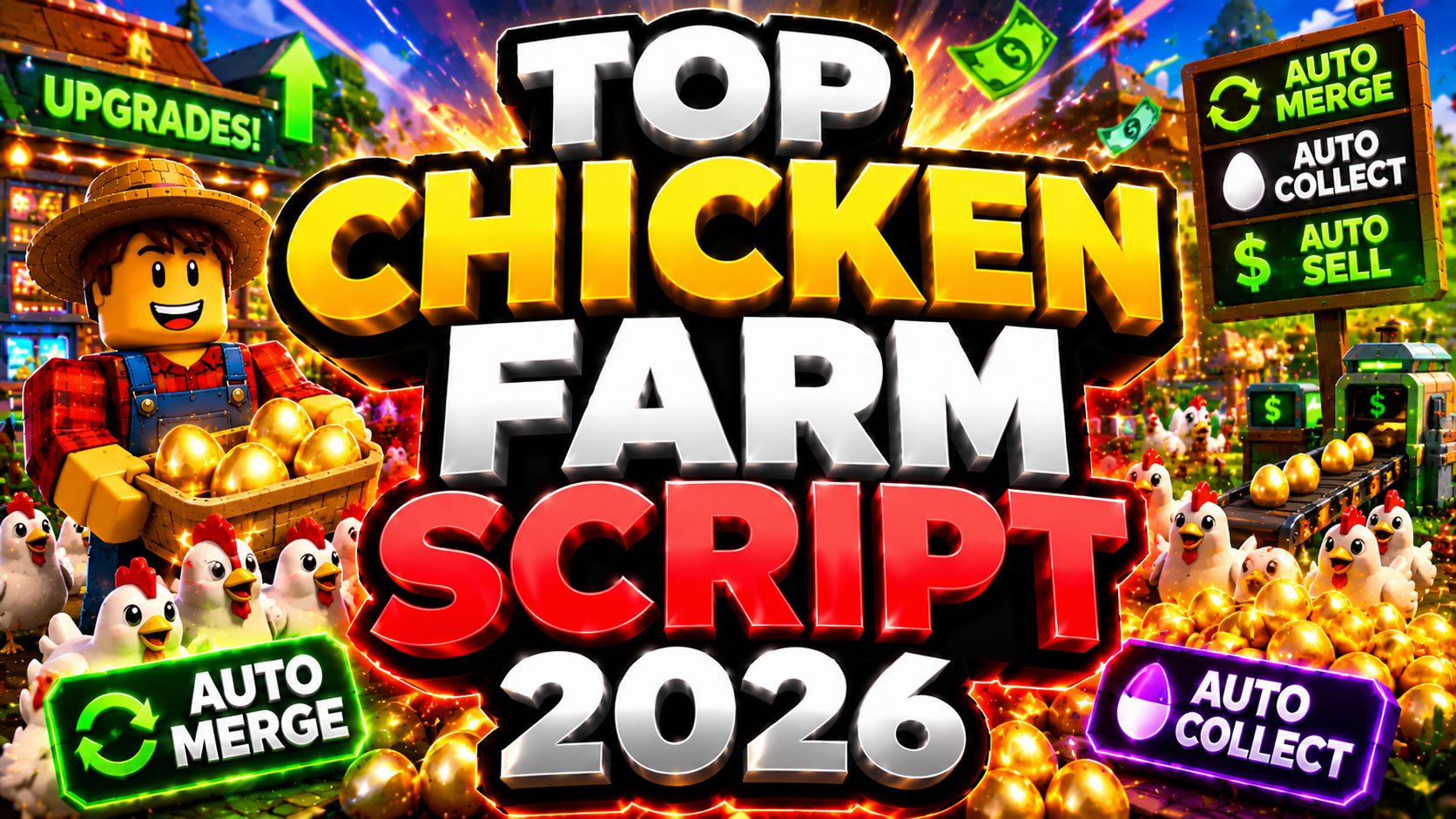 Top Chicken Farm Script 2026, Auto Merge, Auto Collect