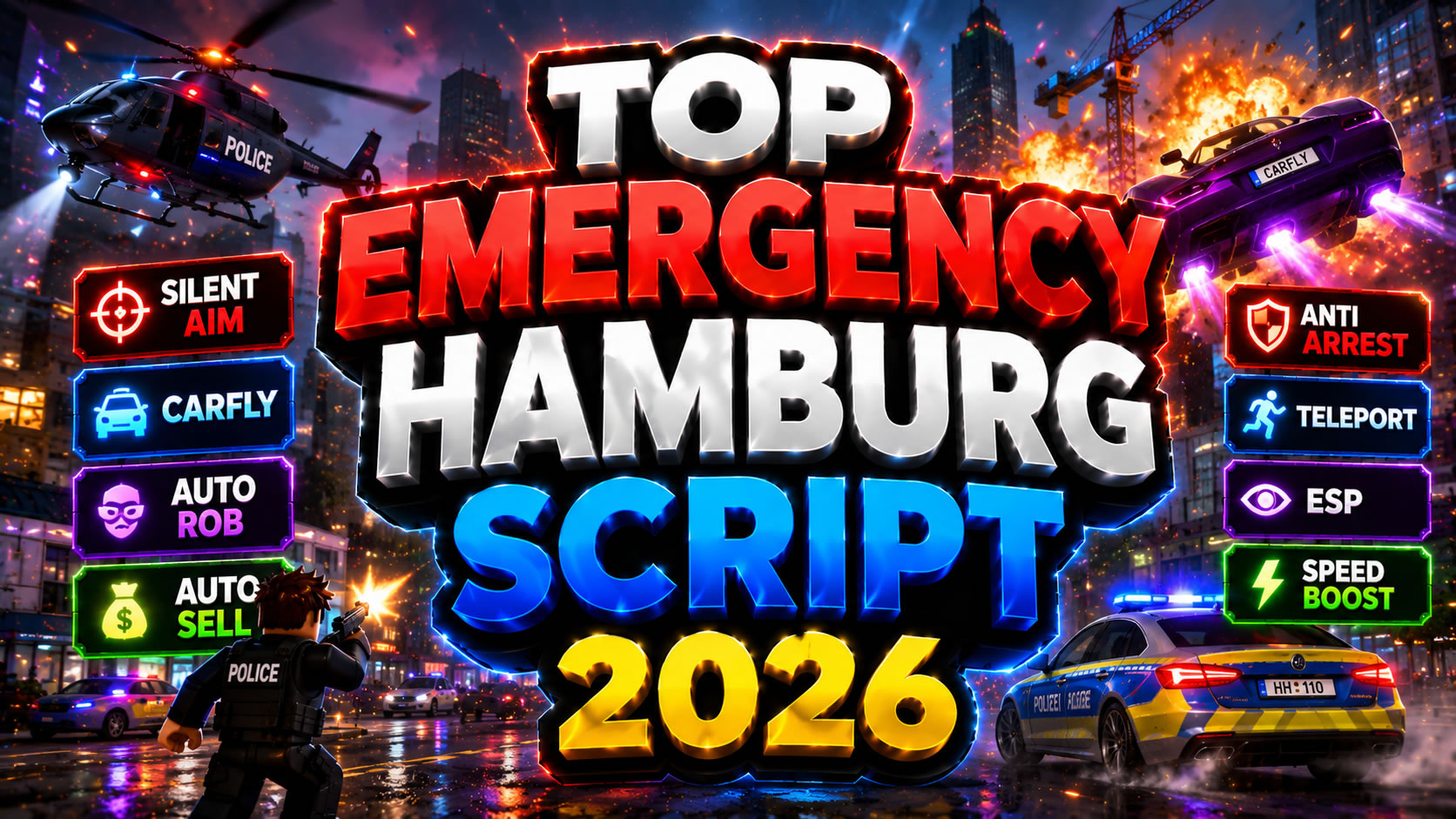 Top Emergency Hamburg Script 2026, Silent Aim, CarFly