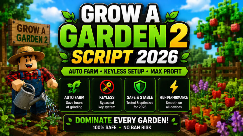 Top Grow a Garden 2 Script 2026, Auto Farm, Keyless Setup