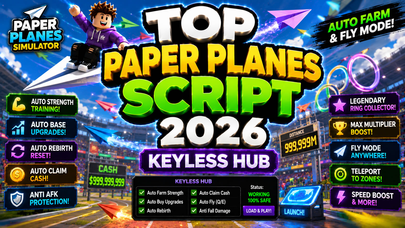 Top Paper Planes Script 2026, Auto Farm, Keyless Hub