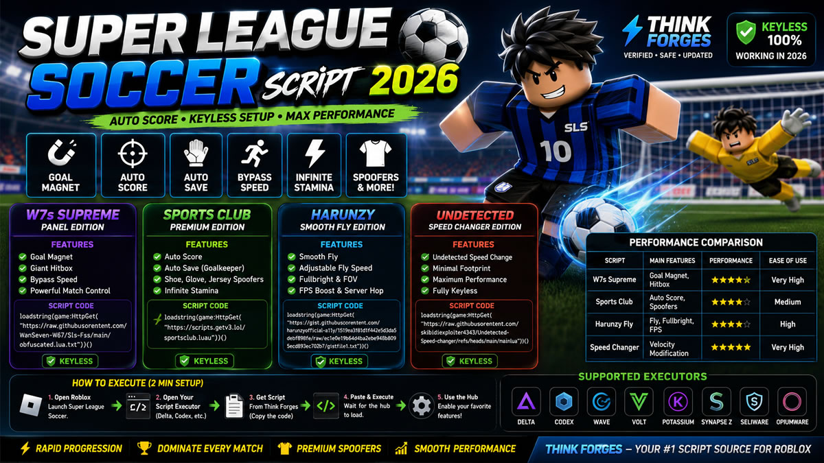 Top Super League Soccer Script 2026, Auto Score, Keyless Setup