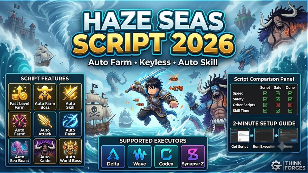 Top Haze Seas Script 2026, Auto Farm, Keyless, Auto Skill