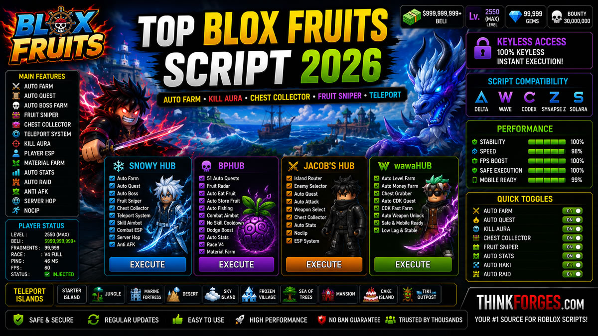 Top Blox Fruits Script 2026, Auto Farm, Kill Aura Setup