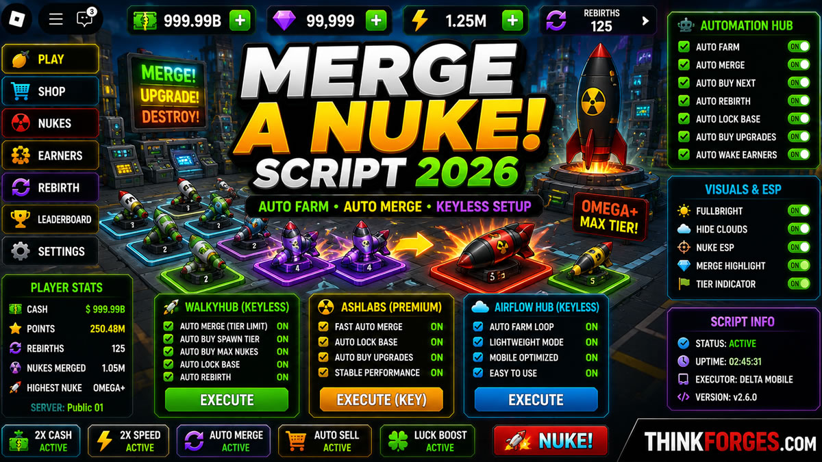 Top Merge a Nuke! Script 2026, Auto Farm, Keyless Setup