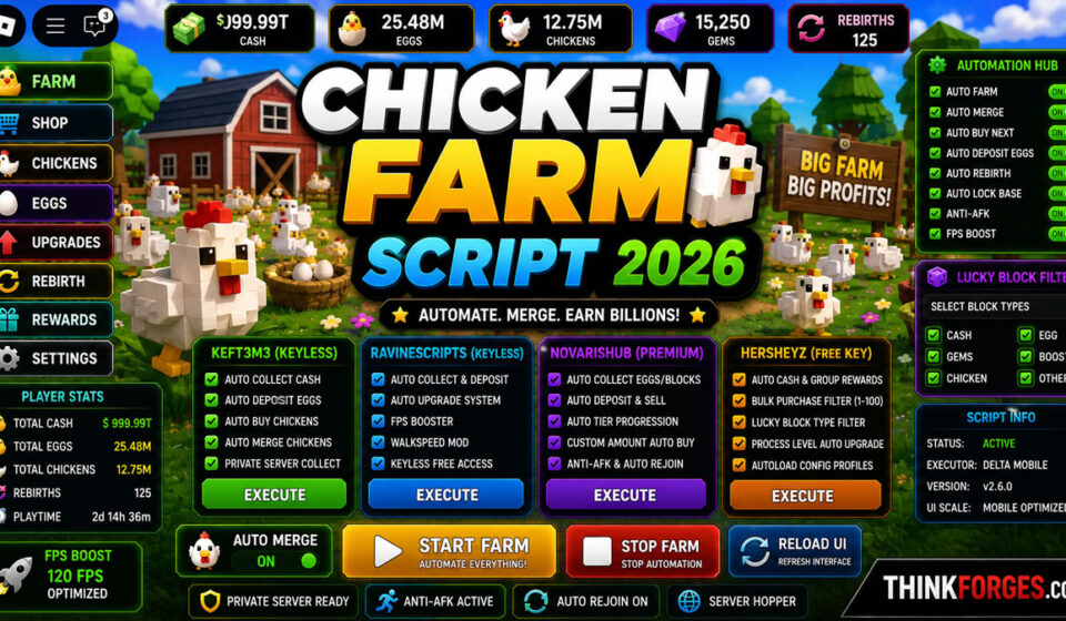 Best Chicken Farm Script 2026, Keyless Auto Deposit, Free