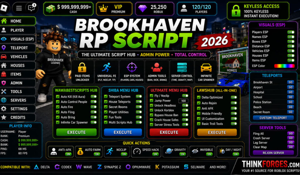 Top Brookhaven RP Script 2026, Auto Kill, Headless Setup