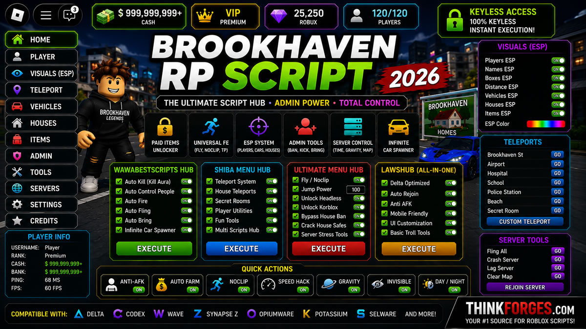 Top Brookhaven RP Script 2026, Auto Troll, Admin Setup