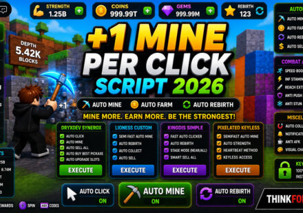 Best +1 Mine Per Click Script 2026, No Key Auto Clicker