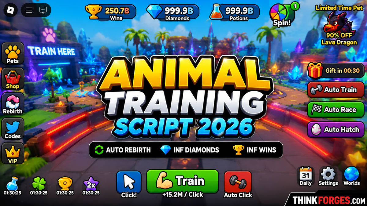 Top Animal Training Script 2026, Auto Farm, Inf Diamonds