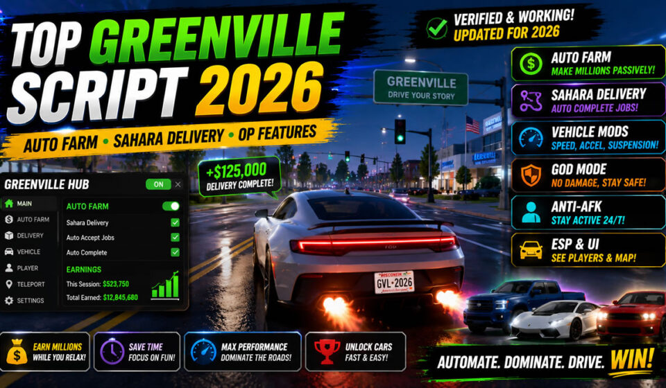 Premium Greenville Script 2026, Vehicle Modifier, Fly Setup