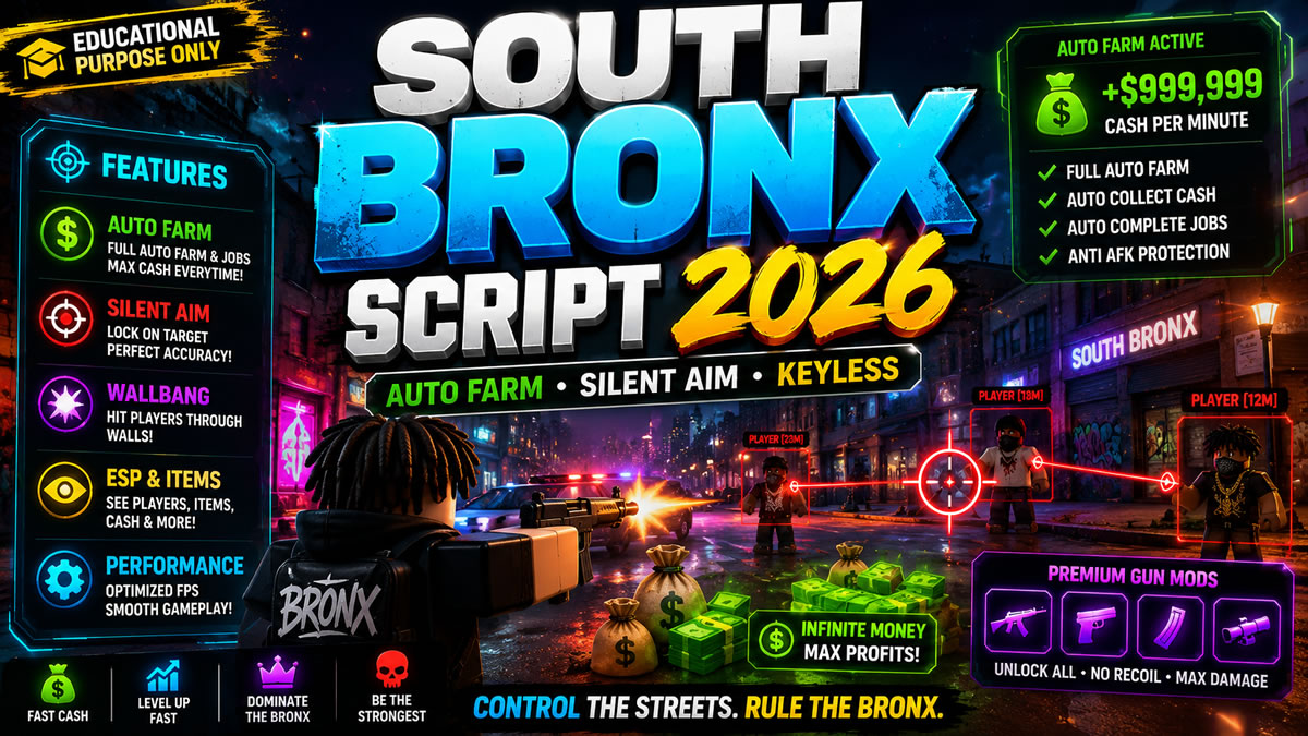 Premium South Bronx Script 2026, Auto Farm, Silent Aim