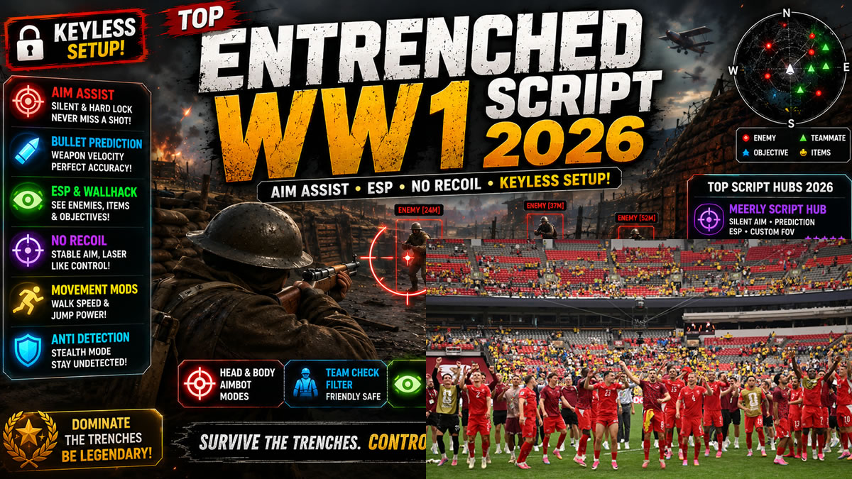 Top Entrenched WW1 Script 2026, Aim Assist, Keyless Setup
