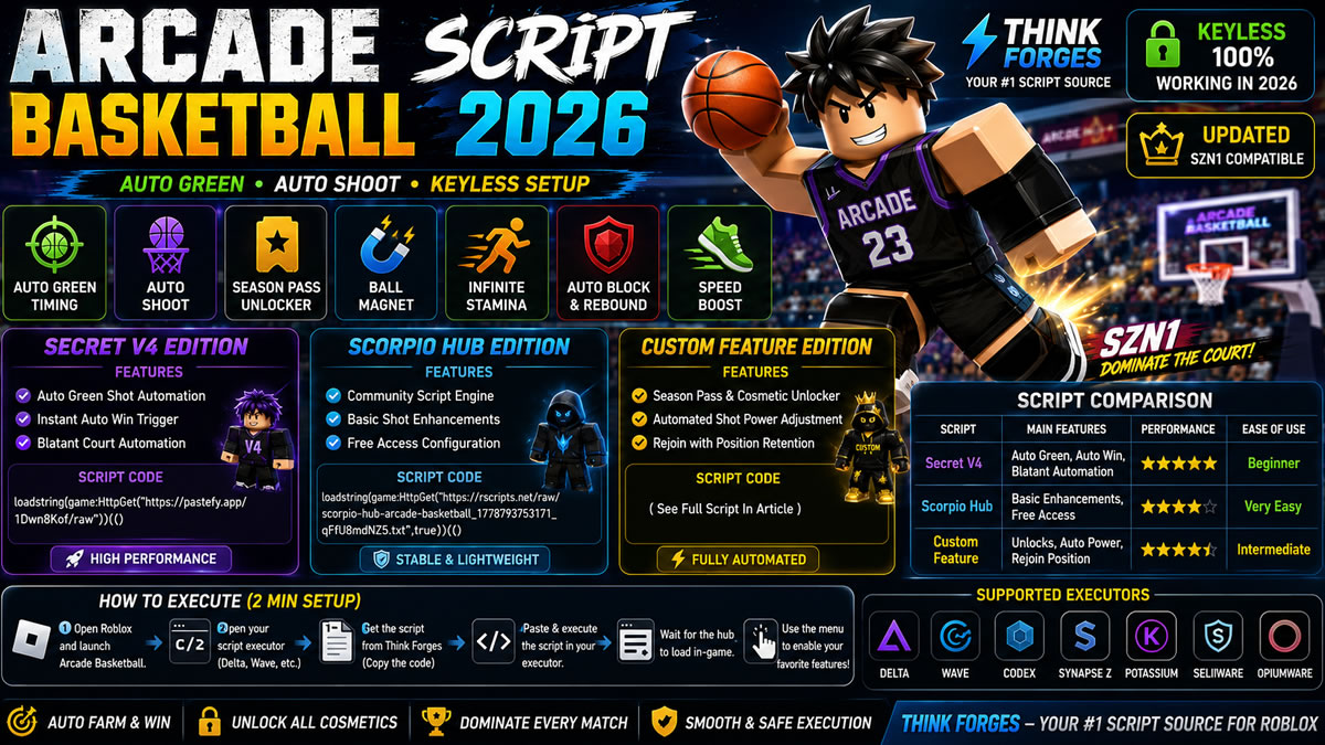 Top Arcade Basketball Script 2026, Auto Green, Unlock All