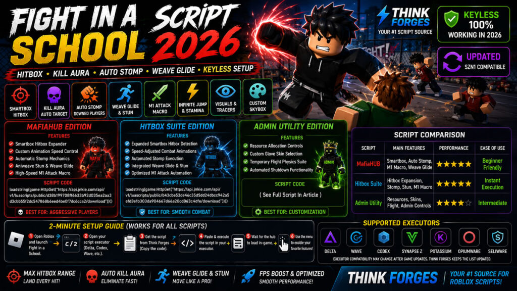 Premium Fight in a School Script 2026, Auto Stomp, M1 Macro