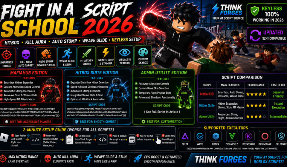Premium Fight in a School Script 2026, Auto Stomp, M1 Macro