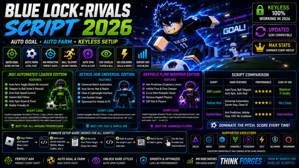 Best Blue Lock: Rivals Script 2026, Auto Spin, Infinite Flow
