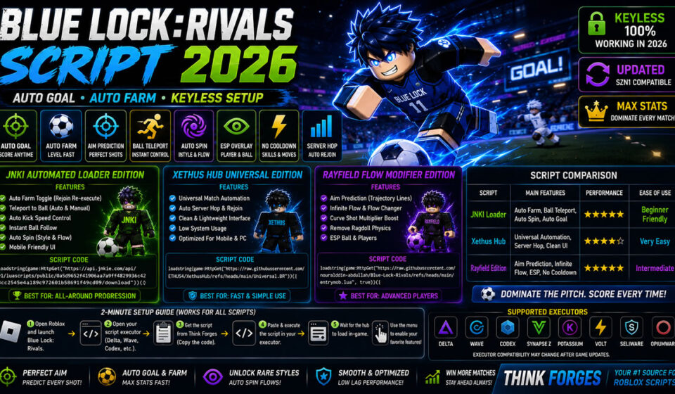 Best Blue Lock: Rivals Script 2026, Auto Spin, Infinite Flow