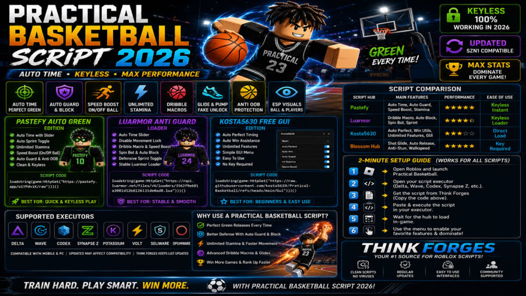 Best Practical Basketball Script 2026, Auto Guard, Sprint