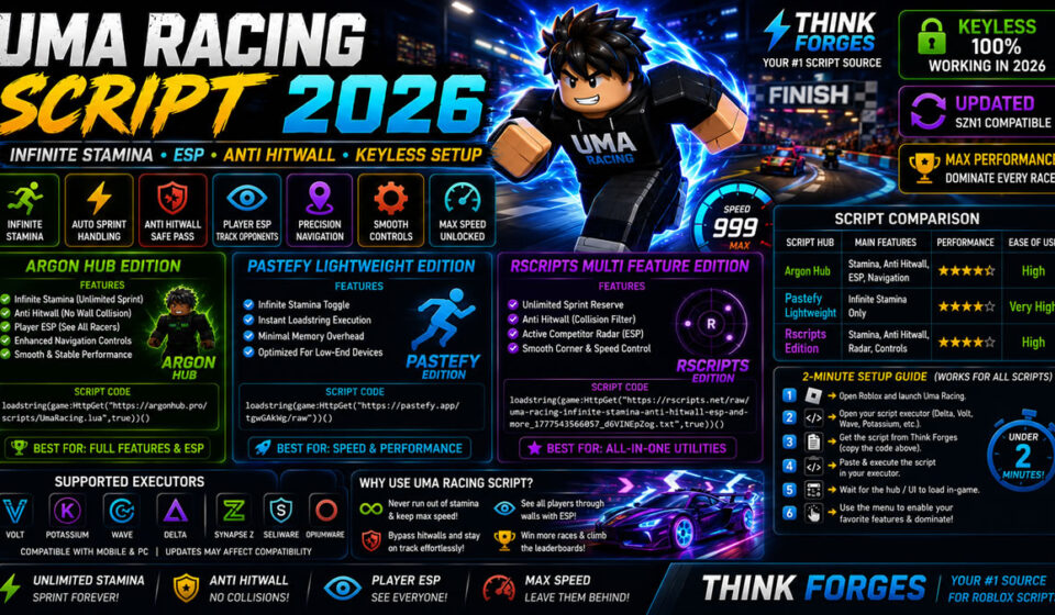 Top Uma Racing Script 2026, Anti Hitwall, Smooth ESP Setup