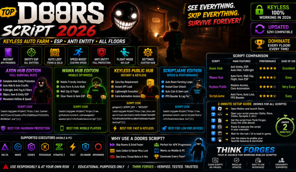 Top Doors Script 2026, Auto Skip, ESP, Anti Entity System