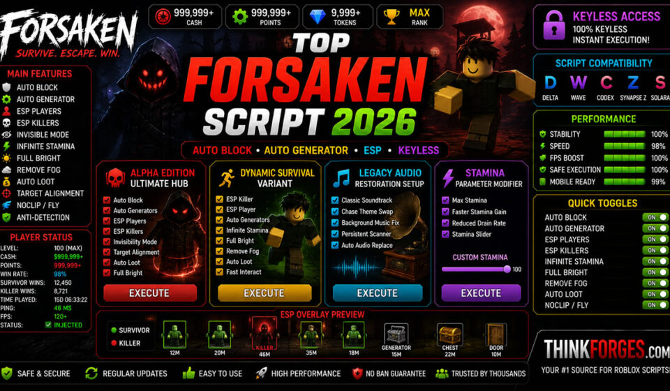Premium Forsaken Script 2026, Keyless Auto Finish Setup