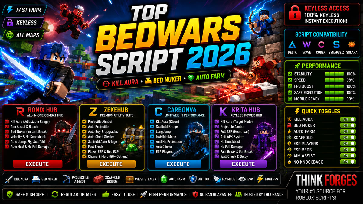 Top BedWars Script 2026, Kill Aura, Bed Nuker Setup