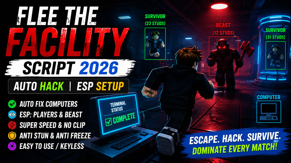 Top Flee the Facility Script 2026, Auto Hack, ESP Setup