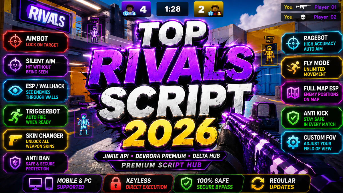 Top Rivals Script 2026, Aimbot, Silent Aim Features