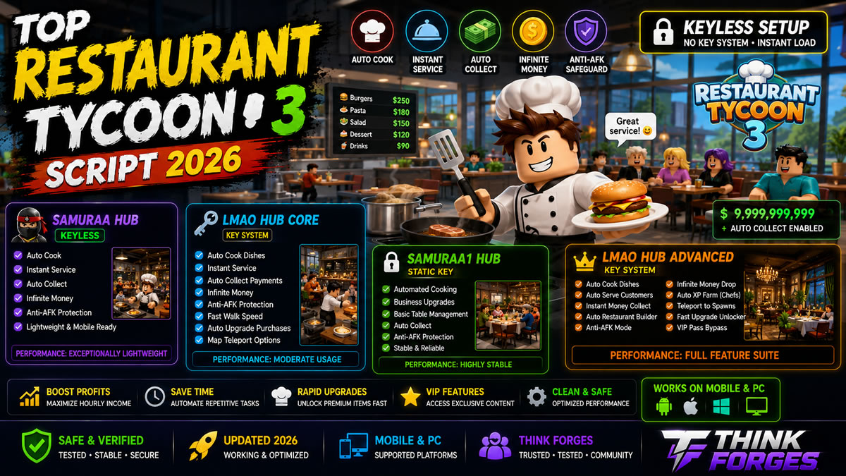 Top Restaurant Tycoon 3 Script 2026, Auto Farm, Keyless