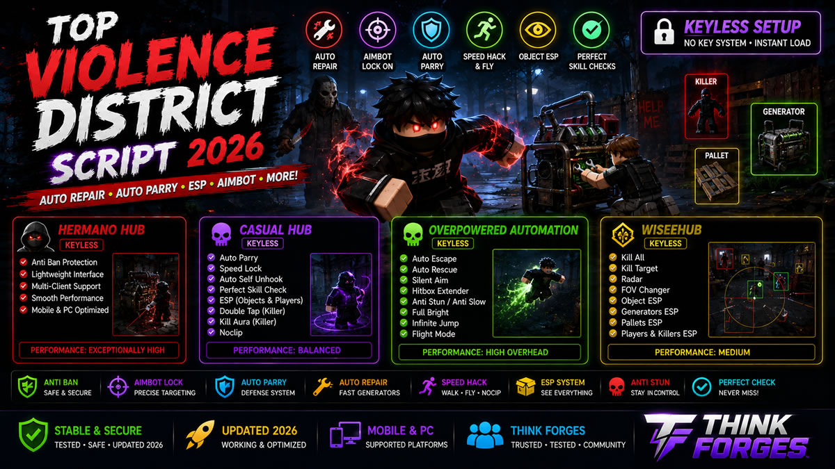 Top Violence District Script 2026, Auto Repair, Keyless