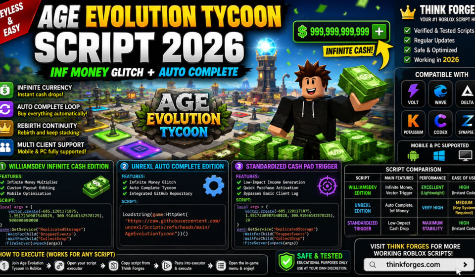 Premium Age Evolution Tycoon Script 2026, Auto Complete