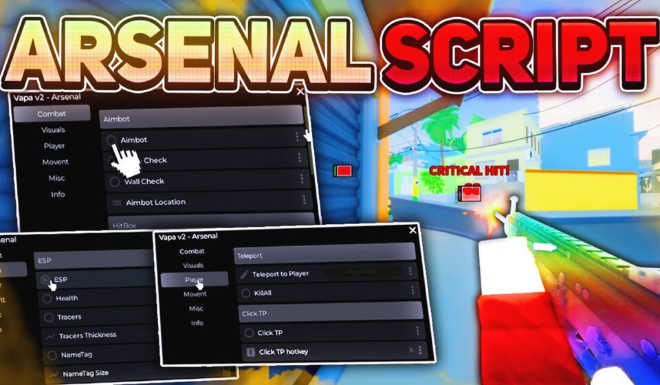 Top Arsenal Script 2026, ESP Player Tracking, Silent Aim