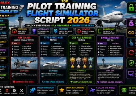 Best Pilot Training Flight Simulator Script 2026, Speed, Badges