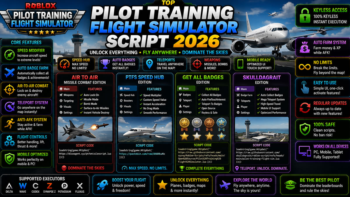 Top Pilot Training Flight Simulator Script 2026, Speed Hub